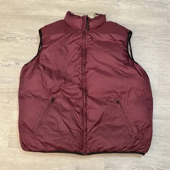 Vintage Old Navy Mens XL Puffer Vest Down Feather Fill Pockets Reversible - Picture 4 of 9
